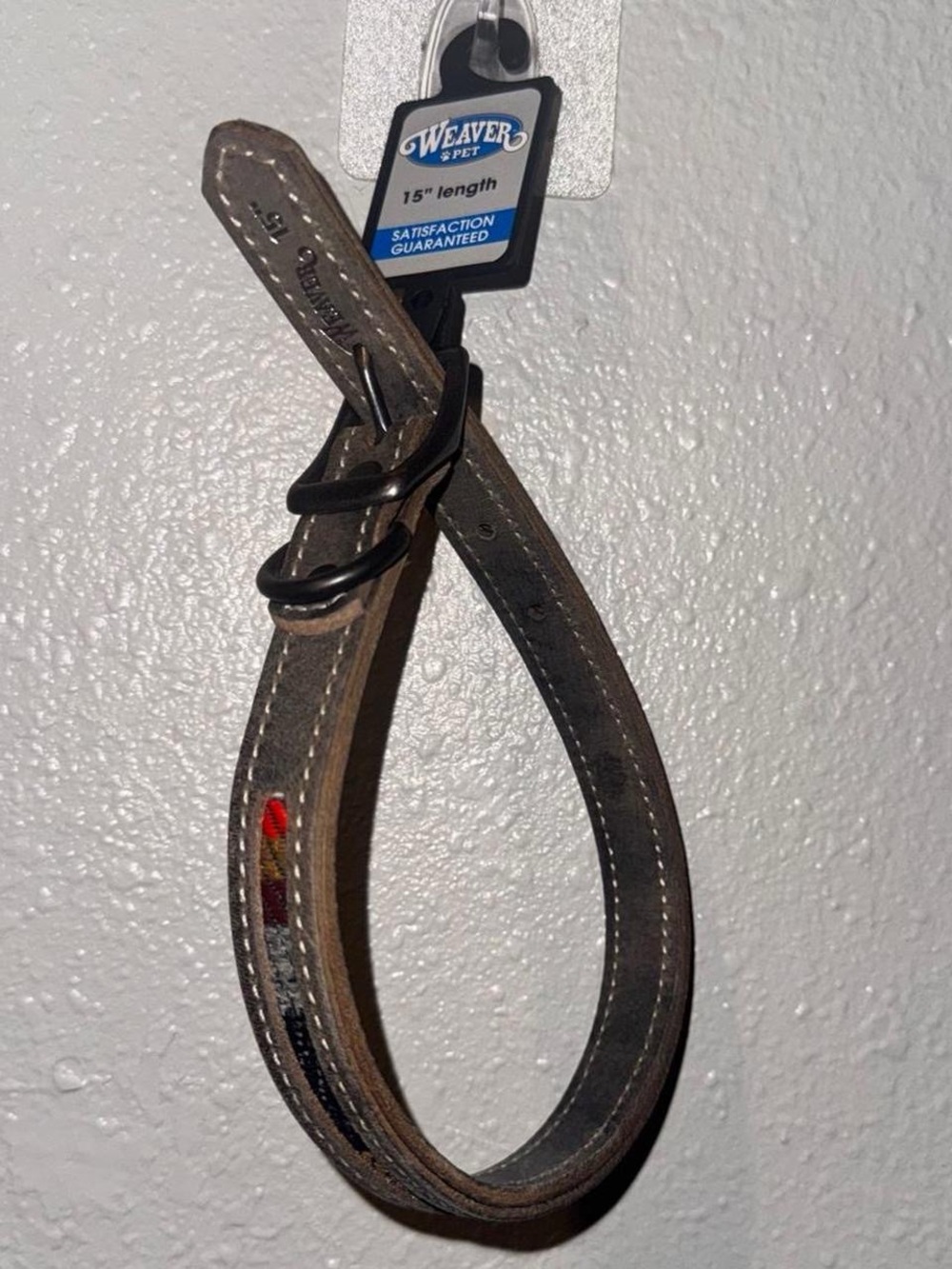 Weavers Leather Gray Dog Leash - 15" Length